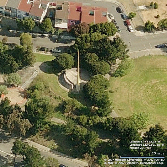 San Francisco sundial, aerial view