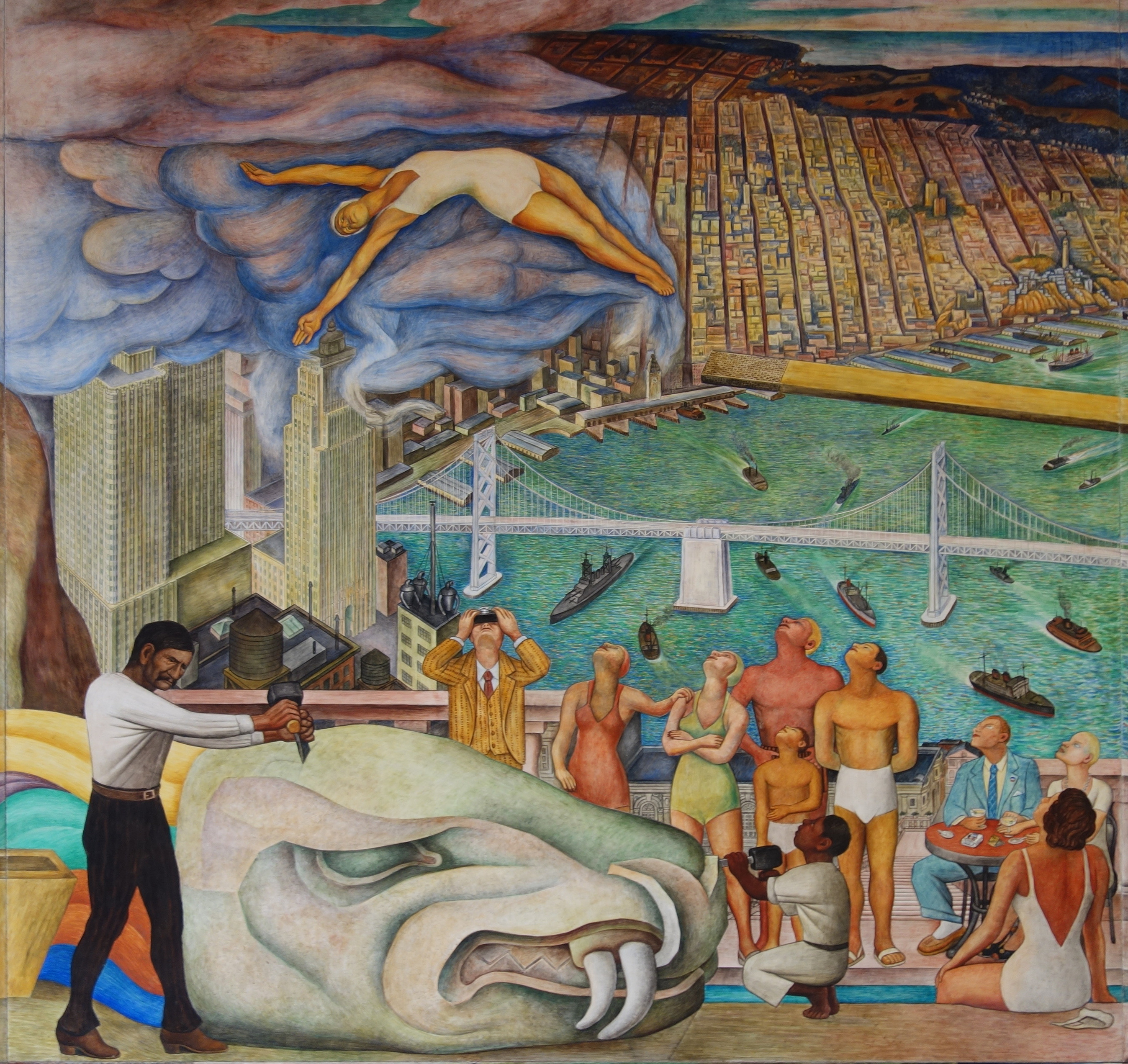 Diego Rivera Pan American Unity Mural at City College of San Francisco