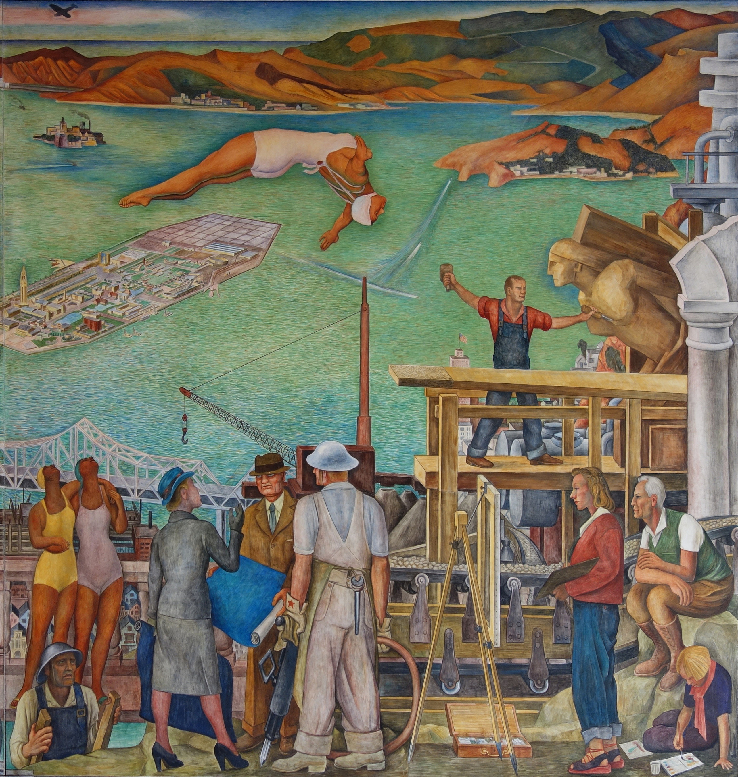 Diego Rivera Pan American Unity Mural at City College of San Francisco