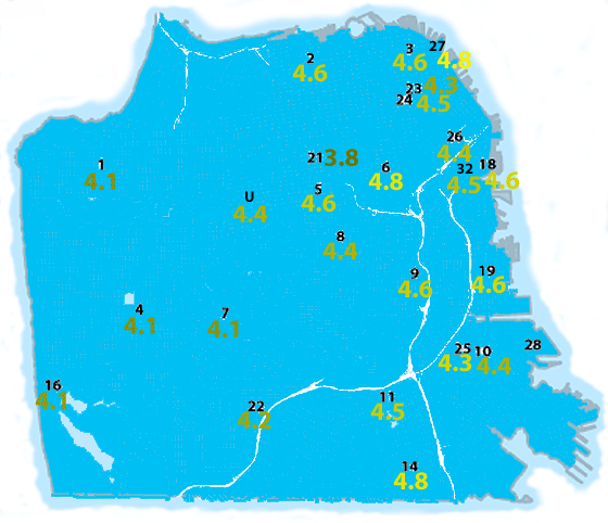map of San Francisco solar monitoring stations